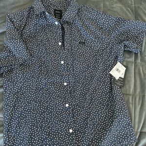 NWT RVCA Navy Button Up